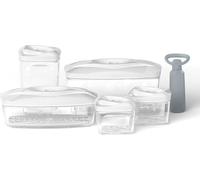 Dafi | Set de récipients sous vide SeeYoo | Pompe incluse | Conservent les produits frais plus longtemps | Évitent le gaspillage alimentaire | Facile à utiliser | Sûr | Set de 5 pièces | Blanc