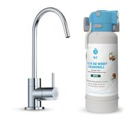 DAFI - Système de filtration FLOW Comfort DC10 + robinet ALTO Chrome - Filtration sous - Microfiltration, assemblage à faire soi-même, cartouche de charbon actif, indicateur LED, tête, tuyau, poignée