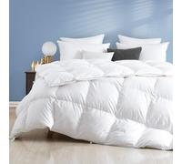 Dafinner Couette en Duvet Toutes Saisons, lit Simple, 135 × 200 cm | Couette en Duvet à 90 %, lit Simple , Certifiée Oeko-Tex et RDS, Couette Chaude 330 GSM, Blanche