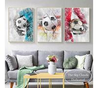 DAFLER Football Affiche Toile Peinture Nordique Moderne Football Garçon Décor HD Imprimé Mur Art Photos Salon Chambre Décor 20x30cmx3 sans Cadre