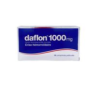 Daflon 1000mg Fraction Flavonoïque Purifiée Micronisée Crise Hémorroïdaire 18 Comprimés Pelliculés