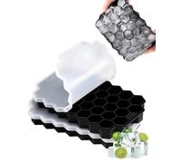 DAFNE 2 Pcs Mini Bac à Glaçon Silicone avec Couvercle Moule à Glaçons 37 Blocs,ice cube tray,Bac à Glaçons en Silicone Empilable,Convient pour les Aliments pour Bébés,Bière,Glaçons aux Fruits,Noir