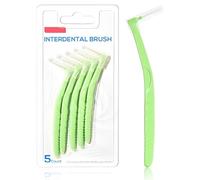DAFNE 5Pcs Brossette Interdentaire Angle,brossettes interdentaire,brossette dentaire,Vert, 0.6mm, élimine la plaque dentaire, nettoyage facile et efficace entre les espaces interdentaires larges