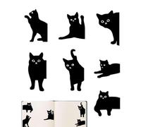 DAFNE 7 Pièces Marque Page Magnetique Chat Noir Marque-Pages Aimanté Original Bookmark Animaux Scolaire Bureau pour Enfant Lecteur Amoureux des Chats Etudiant（C）