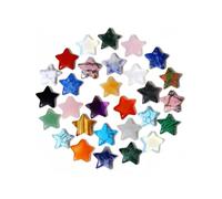 DAFNE Coffret de 20 pièces « Lucky Starstone » - Cristaux et pierres précieuses - Le cadeau parfait pour la Fête des Mères - Mini-étoiles en pierres précieusess (design en forme d'étoile）
