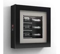 dafnedesign. com - Cadre vin - Présentoir réfrigéré pour trois bouteilles en horizontale. Structure en métal. Structure de porte en aluminium. Cadre en bois HPL vetrocamera 20 mm. Joint magnétique.