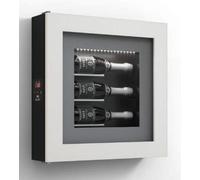 dafnedesign. com - Cadre vin - Présentoir réfrigéré pour trois bouteilles en horizontale. Structure en métal. Structure de porte en aluminium. Cadre en bois HPL vetrocamera 20 mm. Joint magnétique.