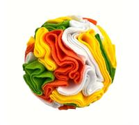 DAFORERAL Balle interactive pour chiens - Jouet à mâcher pour renifler et fuir de nourriture - Idéal pour le nettoyage des dents, le dressage et la stimulation mentale (orange, vert, jaune, blanc, 20
