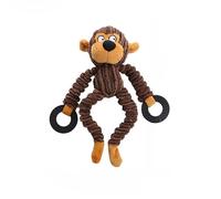 DAFORERAL Jouet à mâcher en peluche pour chien, anneau interactif en velours côtelé pour le nettoyage des dents et le soulagement de l'ennui (singe)