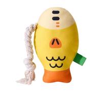DAFORERAL Jouet à mâcher pour chien, forme de poisson réaliste, meulage des dents et nettoyage des dents, jouet pour animal de compagnie, 3 couleurs disponibles, durable, son BB intégré (jaune)