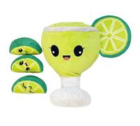 DAFORERAL Jouet à renifler pour chien en peluche motif cocktail citron, tasse casse-tête froissée et couinante avec feuilles amovibles pour le travail du nez et les jeux en solo