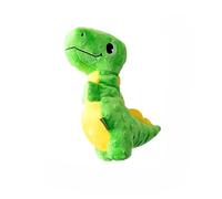 DAFORERAL Jouet couineur en forme de dinosaure pour chien de petite et moyenne taille avec BB couineur et son froissé (vert, 21,5 x 12 cm)
