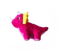 DAFORERAL Jouet couineur en forme de dinosaure pour chien de petite et moyenne taille avec BB couineur et son froissé (rose rouge (24 x 17 cm)