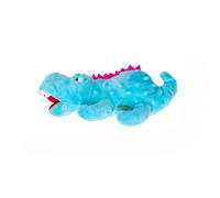 DAFORERAL Jouet couineur en forme de dinosaure pour chien de petite et moyenne taille avec BB couineur et son froissé (bleu, 25 x 10 cm)