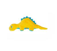 DAFORERAL Jouet couineur en forme de dinosaure pour chien de petite et moyenne taille avec BB couineur et son froissé (jaune (30 x 11 cm)