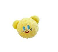 DAFORERAL Jouet couineur en forme d'ours en peluche avec balle TPR à picots pour chiens et chiots, balle sonore interactive et amusante pour nettoyer les dents et soulager l'ennui (jaune)