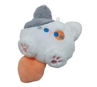 DAFORERAL Jouet couineur en peluche pour chats et chiens - Jouet interactif et d'entraînement idéal pour toutes les races - Accessoires pour chat - Blanc et orange