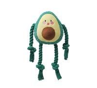 DAFORERAL Jouet couineur interactif pour chien | Motif avocat en peluche | Jouet à mâcher durable avec corde en coton pour grands chiens | Jouet bruyant pour jouer et dresser