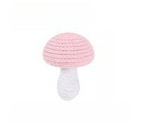 DAFORERAL Jouet en forme de champignon pour chat avec herbe à chat, corde en coton tissée, jouet interactif à secouer avec son hochet, jeu personnel amusant pour chats d'intérieur (champignon rose)