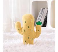 DAFORERAL Jouet en peluche cactus pour chat, son interactif et froissé en papier, oreiller à mâcher et blottir pour chats (jaune)