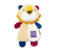 DAFORERAL Jouet en peluche froissé pour petit chien, jouet couineur à mâcher avec motif raton laveur, renard ou lion, jouet de dentition interactif pour chiot, 17 cm (lion)
