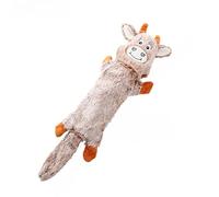 DAFORERAL Jouet en peluche pour chien avec corps froissé et tête couinante, tissu de coquille durable pour mâcher et jouer interactif (marron)