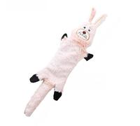 DAFORERAL Jouet en peluche pour chien avec corps froissé et tête couinante, tissu de coquille durable pour mâcher et jouer interactif (rose)