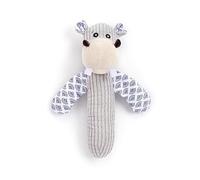 DAFORERAL Jouet long en peluche en forme d'animal avec sons de froissement et de couinement, jouet à mâcher en polaire douce pour chats et chiens, durable et douillet (hippopotame)