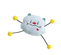 DAFORERAL Jouet monstre à herbe à chat en peluche avec clochette - Petit jouet doux pour chat pour coups de pied, batte et mastication, design à longues pattes pour jeu personnel, 9 × 7,5 cm (bleu)