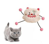 DAFORERAL Jouet monstre à herbe à chat en peluche avec clochette - Petit jouet doux pour chat pour coups de pied, batte et mastication, design à longues pattes pour jeu personnel, 9 × 7,5 cm (rose)