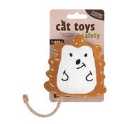 DAFORERAL Jouet pour chat froissé à l'herbe à chat avec bâton - Teaser en forme d'animal pour chatons, tissu en coton et lin, rempli de peluche douce, pour faire ses dents, mâcher, jouer en solo et
