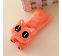 DAFORERAL Jouet pour chat froissé avec herbe à chat, jouet interactif en peluche pour jouer à l'intérieur, conception de posture couchée douce, fournitures pour chat (orange)