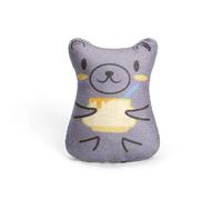 DAFORERAL Mini jouet en peluche pour chat avec herbe à chat - Motif animal de dessin animé - Petite taille pour chat à chauve-souris, à mâcher et à câliner (gris)