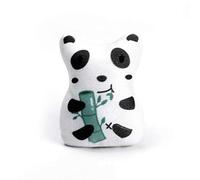 DAFORERAL Mini jouet en peluche pour chat avec herbe à chat - Motif animal de dessin animé - Petite taille pour chat à chauve-souris, à mâcher et à câliner (blanc)