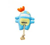 DAFORERAL Monstre marin en peluche pour animal domestique avec couineur et corde en coton, jouet à mâcher durable pour chats et chiens, jouet interactif en tissu doux pour l'ennui et le soulagement