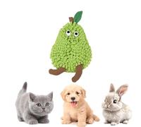 DAFORERAL Tapis à renifler en forme de fruit pour chiens et chats, jouet interactif à alimentation lente avec papier froissé BB couineur et clochette, motif pêche, pastèque, citron, poire, polaire