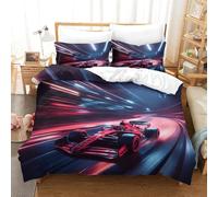 DAFUfbw Fermeture À Glissière Ferrariii Design Housse De Couette Microfibre Douce Formula Racing Linge De Lit Doux Et Souple Literie Chaleur Luxe Parure De Lit King（220x240cm）