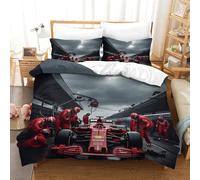 DAFUfbw Ferrariii Thèmes Literie Fermeture À Glissière Microfibre Formula Racing Housse De Couette Luxe Parure De Lit Chaleur Linge De Lit Hygroscopique Comfort Cover Double（200x200cm）