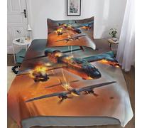 DAFUfbw WW II Aircraft Literie Set Soft Microfibre Lancaster Bombardier Ensemble De Linge De Lit Single(135x200cm), Lancaster Bombardier Parure De Lit pour Adultes Enfants, Hypoallergénique