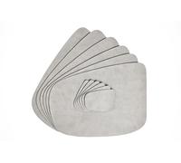 DAG Style Lot de 6 Sets de Table en Forme de Goutte + 6 Dessous de Verre, Ligne Jute Light Blanc Huître, 30 x 40 cm, PVC Antibactérien Effet Jute, Antitache, Made in Italy