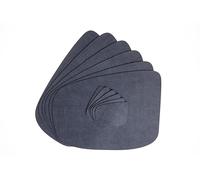 DAG Style Lot de 6 Sets de Table en Forme de Goutte + 6 Dessous de Verre, Ligne Jute Light Bleu Myrtille, 30 x 40 cm, PVC Antibactérien Effet Jute, Antitache, Made in Italy