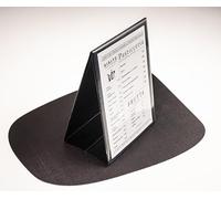 DAG Style Risto Présentoir Porte-Menu de Table Recto-Verso A5, Présentoir de Comptoir en PVC Noir, Structure Chevalet Stable, Insertion Rapide des Feuilles, Made in Italy