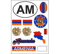 Daged Carte autocollante Arménie - Pour voiture, moto, motard - Drapeau décoratif AK