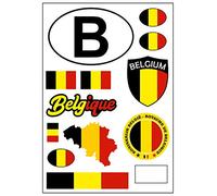 Daged Carte autocollante Belgique - Feuille d'autocollants - Pour voiture, moto, motard - Drapeau décoratif AK