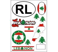 Daged Carte autocollante Liban - Feuille d'autocollants - Pour voiture, moto, motard - Drapeau décoratif AK