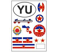 Daged Carte autocollante Yougoslavie - Pour voiture, moto, motard - Drapeau décoratif AK