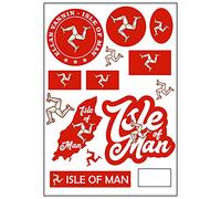 Daged Isle of Man - Feuille d'autocollants - Pour voiture, moto, motard - Drapeau décoratif AK