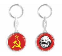 daged Karl Marx CCCP Porte-clés communisme Effet 3D + autocollant RD, multicolore, 33mm