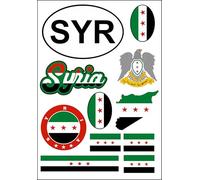 Daged Lot de 11 autocollants motif vieux drapeau de la Syrie - Pour voiture, moto, motard - Décoration AK