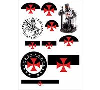 Daged Lot de 11 Stickers Autocollants Templer - Pour voiture, moto, motard - Drapeau vinyle AK